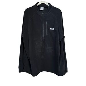 NRA National Rifle Association Men Sz 2XL Fleece Sweater Black 1/4 Zip Pullover